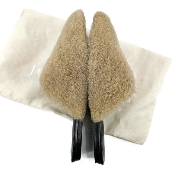 New Jenni Kayne Shearling Mule Shoes Womens 40/10 Natural Tan Flat Slip Ons - Picture 3 of 6